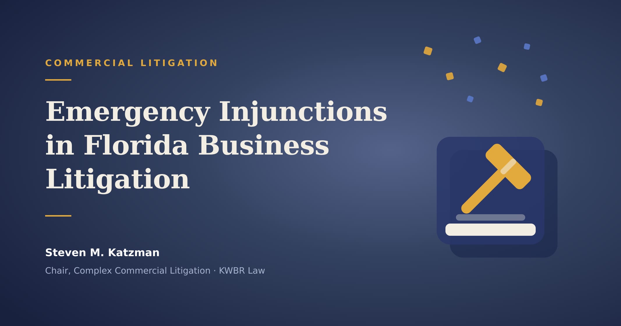 Emergency Injunctions in Florida Business Litigation: TROs, Temporary Injunctions, and the First 72 Hours